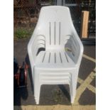 4 plastic stacking garden chairs