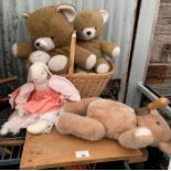 Wicker basket, teddy bears and a guillotine