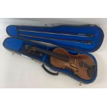 A full size violin, stamped 'Wach (?) Hopf' below