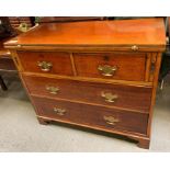 A Victorian mahogany veneer bachelors chest of two