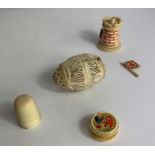 A collection of 19th and 20th century ivory items
