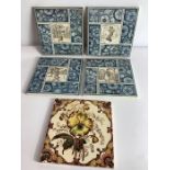 A set of four 'seasons' tiles by T & R Boote, desi