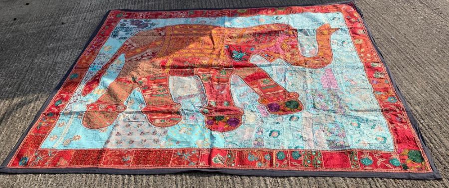 A 20th century handmade wall hanging/throw, with a