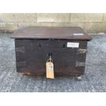 An 18th/19th century small stained oak chest, with