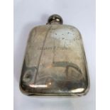 A large sized silver hip flask, by James Dixon & S
