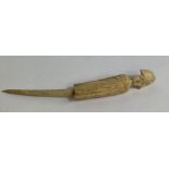 A Napoleonic prisoner of war bone carved bodkin, c