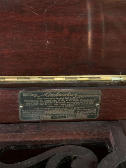 An Edison Amberola phonograph in decorative mahoga - Image 3 of 12