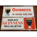 Two paper Guinness advertising posters, one with t
