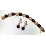 A continental amethyst bracelet, stamped makers ma