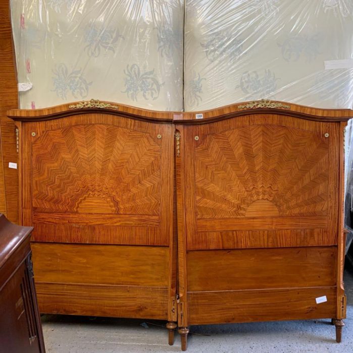 A pair of early 20th century French style veneered - Image 2 of 7