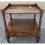 A small Victorian rosewood veneer two tier buffet,