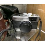 6 cameras, Olympus Trip 35, cased Kodak, cased Pen