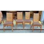 4 Danish backed caned dining chairs, 2 are carvers