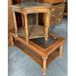 Hexagonal glass top side table & glass top coffee