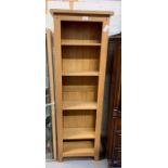 Modern narrow oak bookcase