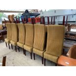 Set of twelve Eclipse gold fabric dining chairs