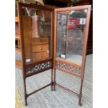 Victorian mahogany and glass screen