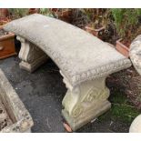 Reconstituted stone garden bench