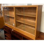 Mid 20th century G Plan double bookcase with glass