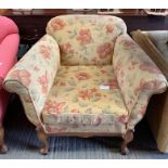 Pair of Edwardian open armchairs