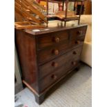 Victorian mahogany chest of drawers, 2 short