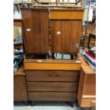 Mid 20th century veneered chest of drawers with 2