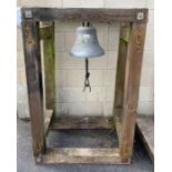 Large bell in wooden frame