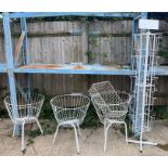 3 metal shop baskets & card stand