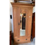 Early 20th century oak wardrobe with Dutch inlaid