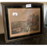 Collection of framed pictures depicting hunting sc
