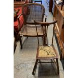 Cane seat and back armchair along with another w