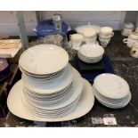 Noritake part dinner service, small amount of glas
