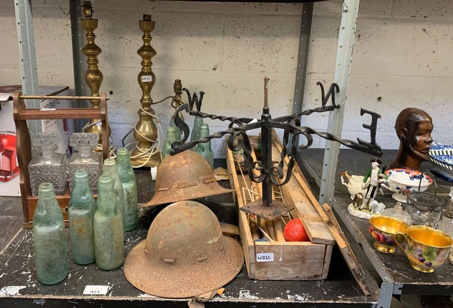 2 military helmets, possibly French, along with a - Image 3 of 3