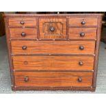 Victorian mahogany chest of unusual form, having l