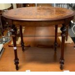 Victorian oval coffee table with inlaid top