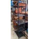 Set of black metal shelving