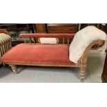 Victorian framed chaise longue along with