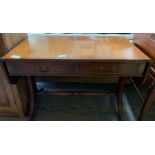 Victorian mahogany drop end table with dummy drawers on one side