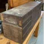 Wooden cabinet containing drill bits, carpentry it