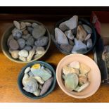 Collection of stones and mineral samples