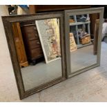 Modern stained bookcase along with 2 framed mirror