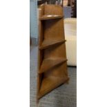 Mid 20th century half pyramid open shelved corner unit