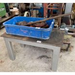 Small metal workshop table