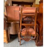 Pair of carver chairs & pot cupboard