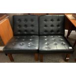 Pair of mid 20th century black leatherette chairs