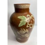 A 19th century E B Fishley vase, decorated with bi
