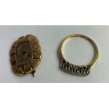 A five stone diamond ring, stamped ‘18ct PLAT’, se