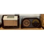 Two vintage Bakelite radios, including a Ecko examp