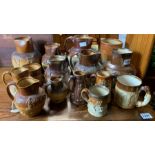 A good collection of salt glaze harvest style jugs