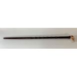 A 19th/early 20th century folk art cane, the handl